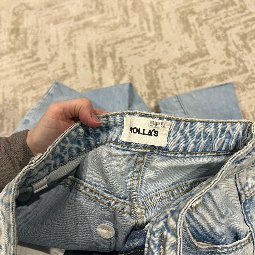 Rolla's Sky Blue Straight Leg Jeans - Picture 5 of 7